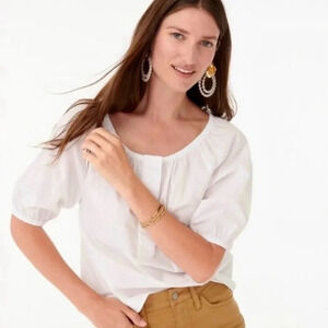 NWT J.Crew White Swingy Scoop Neck Top